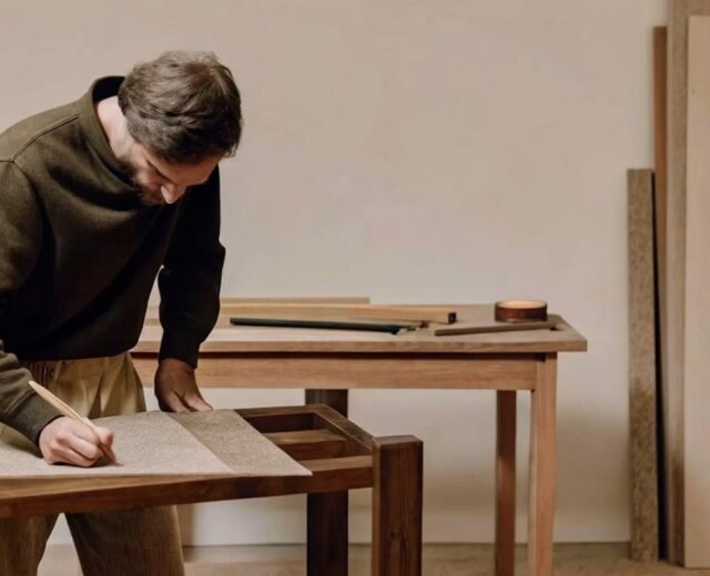 Carpenter building custom furniture